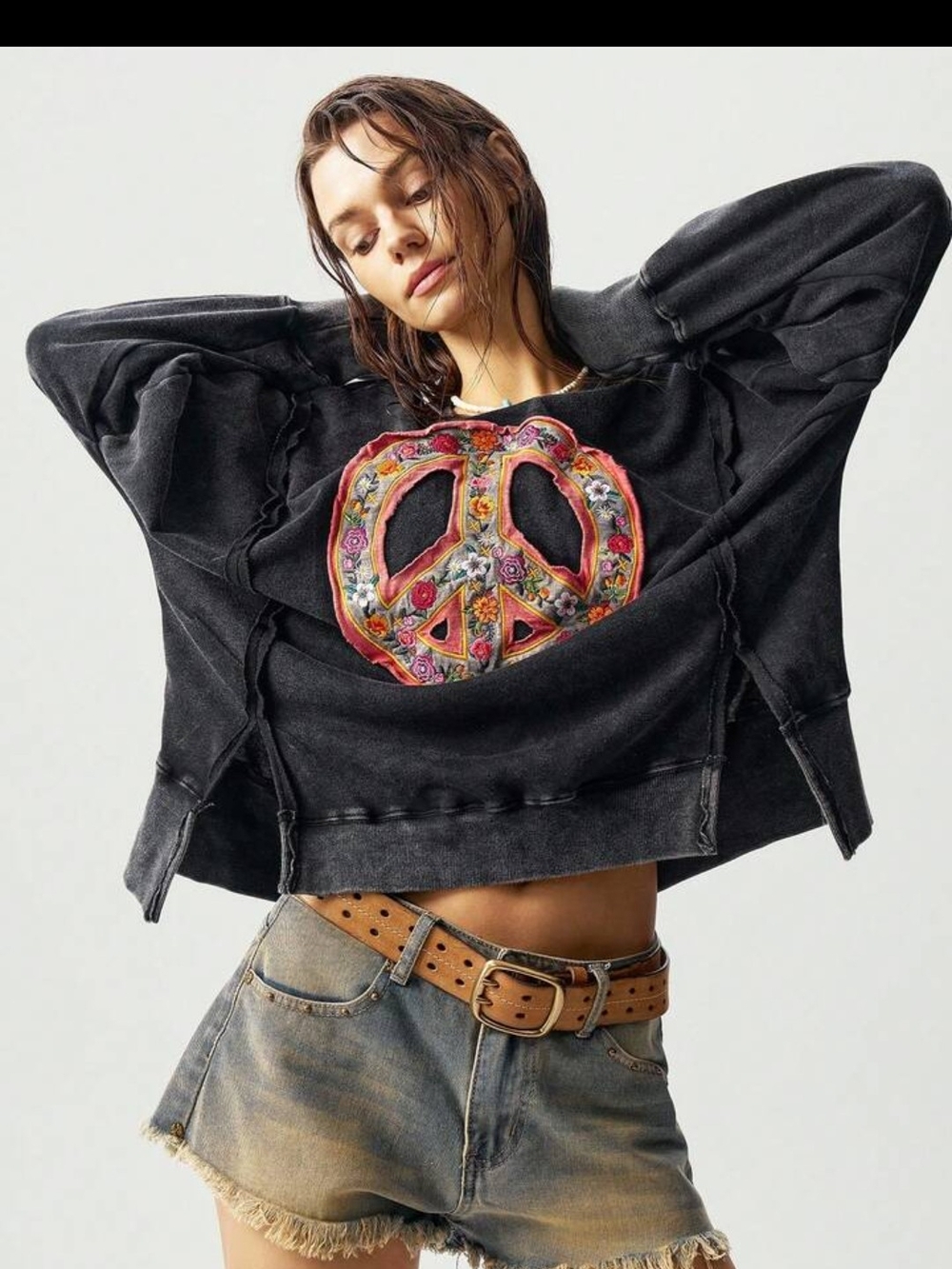 Peace Sign Black Sweatshirt